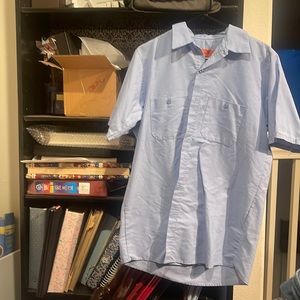 Blue work shirts